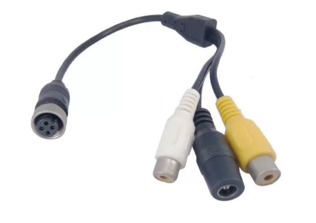 Female 4 pin connector to RCA with power lead